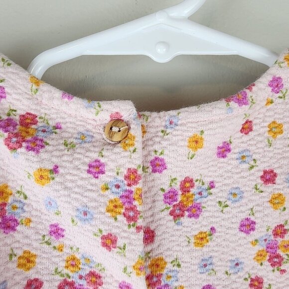 Zara Kids pink dress size 4-5 years Textured fabric flutter sleeves - Picture 4 of 10